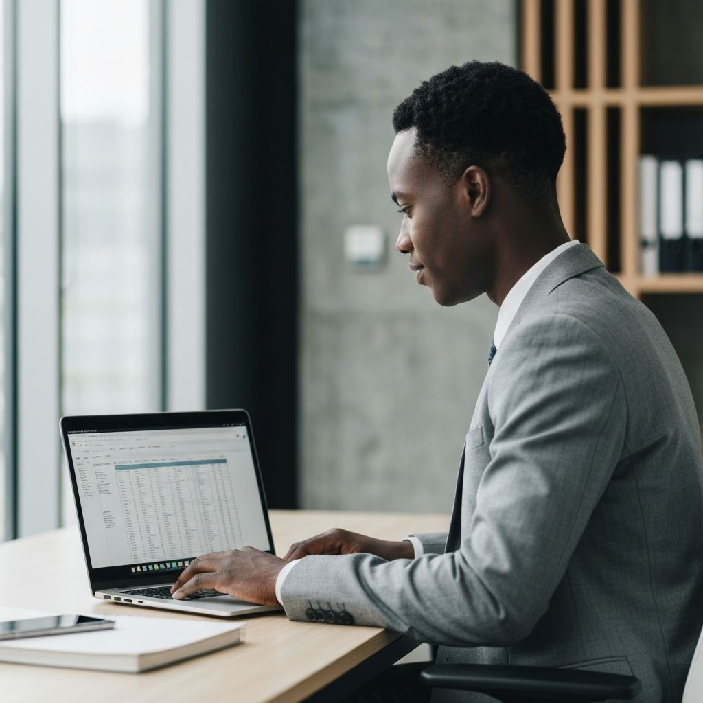 Business professional working efficiently
